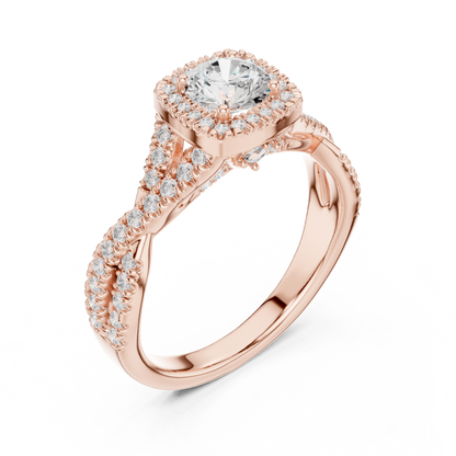 Round Pave Lab Grown Diamond Ring