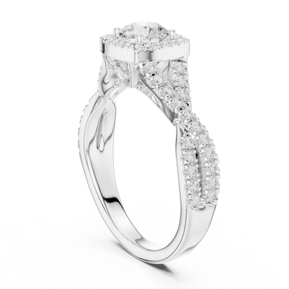 Round Pave Lab Grown Diamond Ring