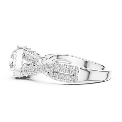 Round Pave Lab Grown Diamond Ring