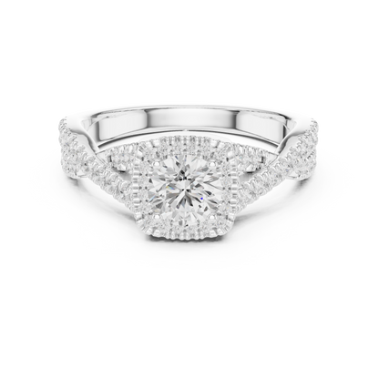 Round Pave Lab Grown Diamond Ring