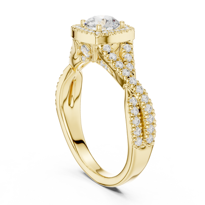 Round Pave Lab Grown Diamond Ring