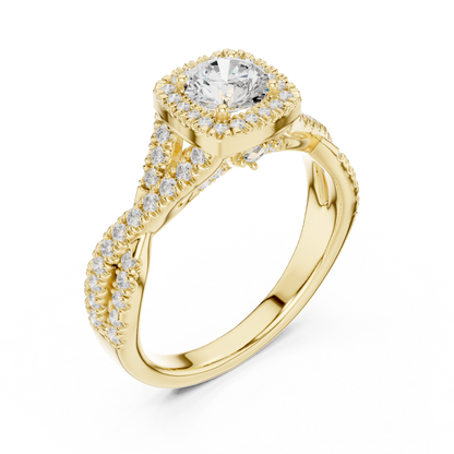 Round Pave Lab Grown Diamond Ring