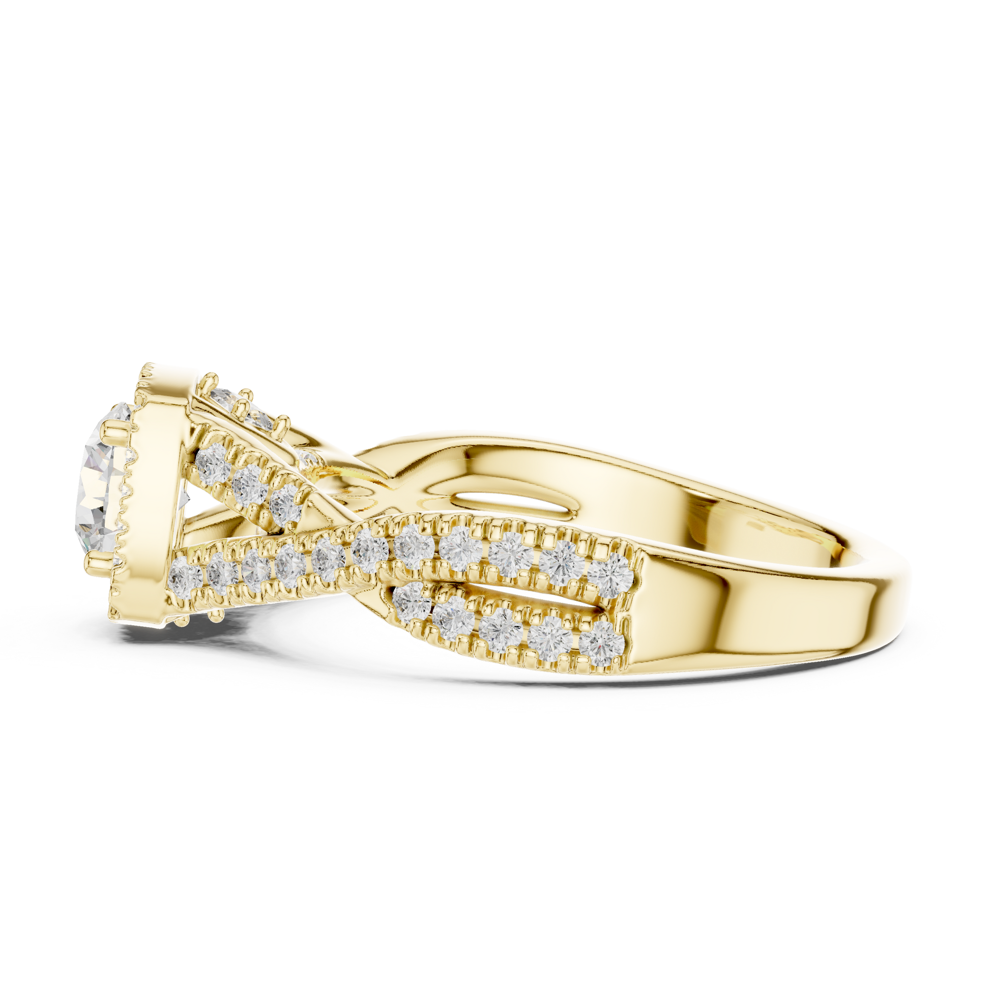 Round Pave Lab Grown Diamond Ring