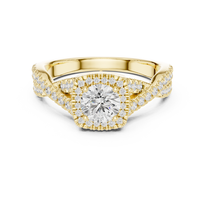 Round Pave Lab Grown Diamond Ring