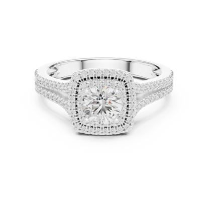 Cushion Solitaire Lab Grown Diamond Ring