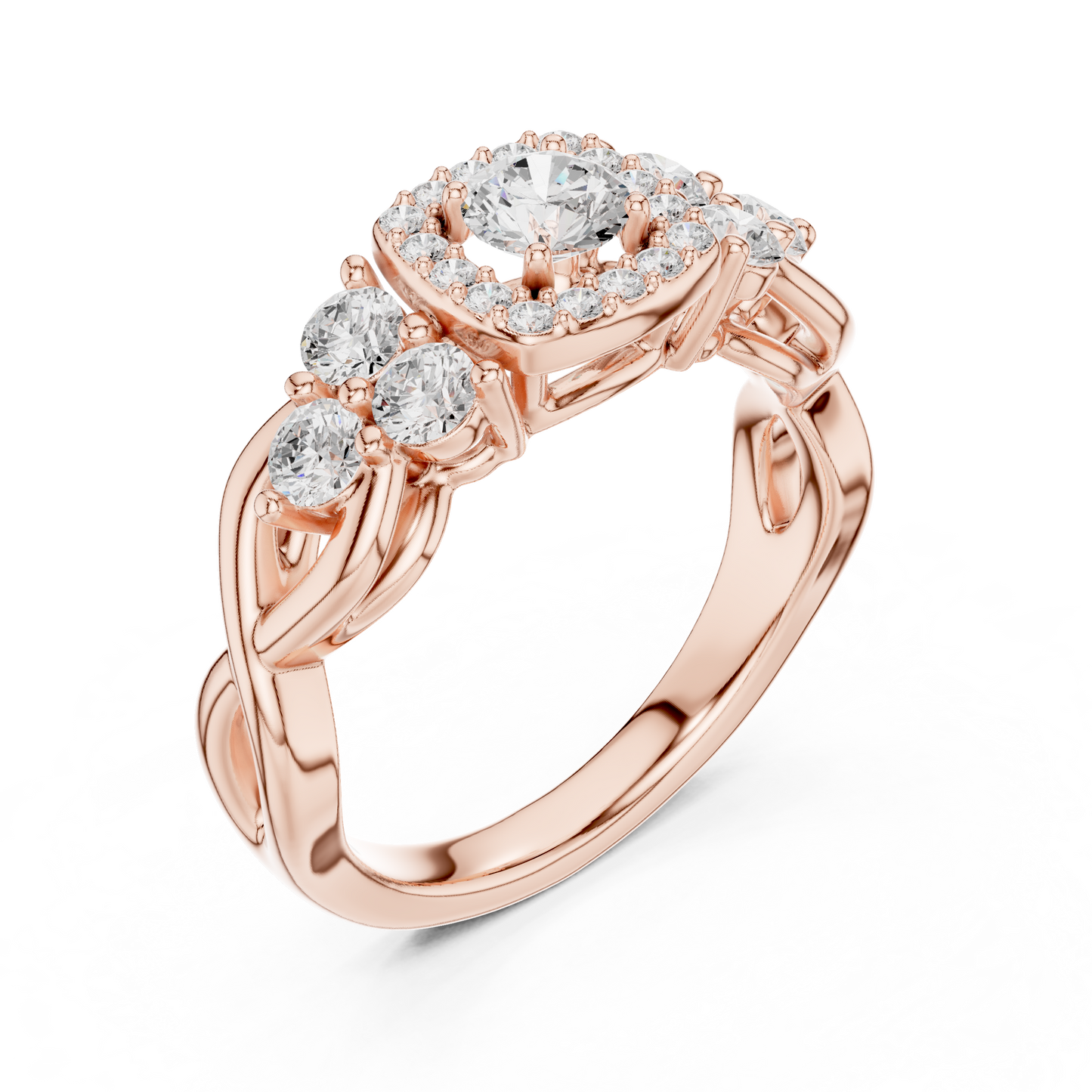 Mixed Shape Lab Grown Diamond Side Stone Ring