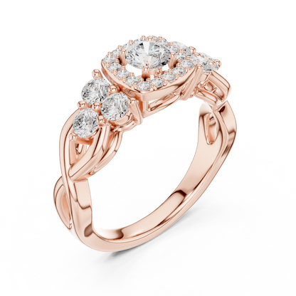 Mixed Shape Lab Grown Diamond Side Stone Ring