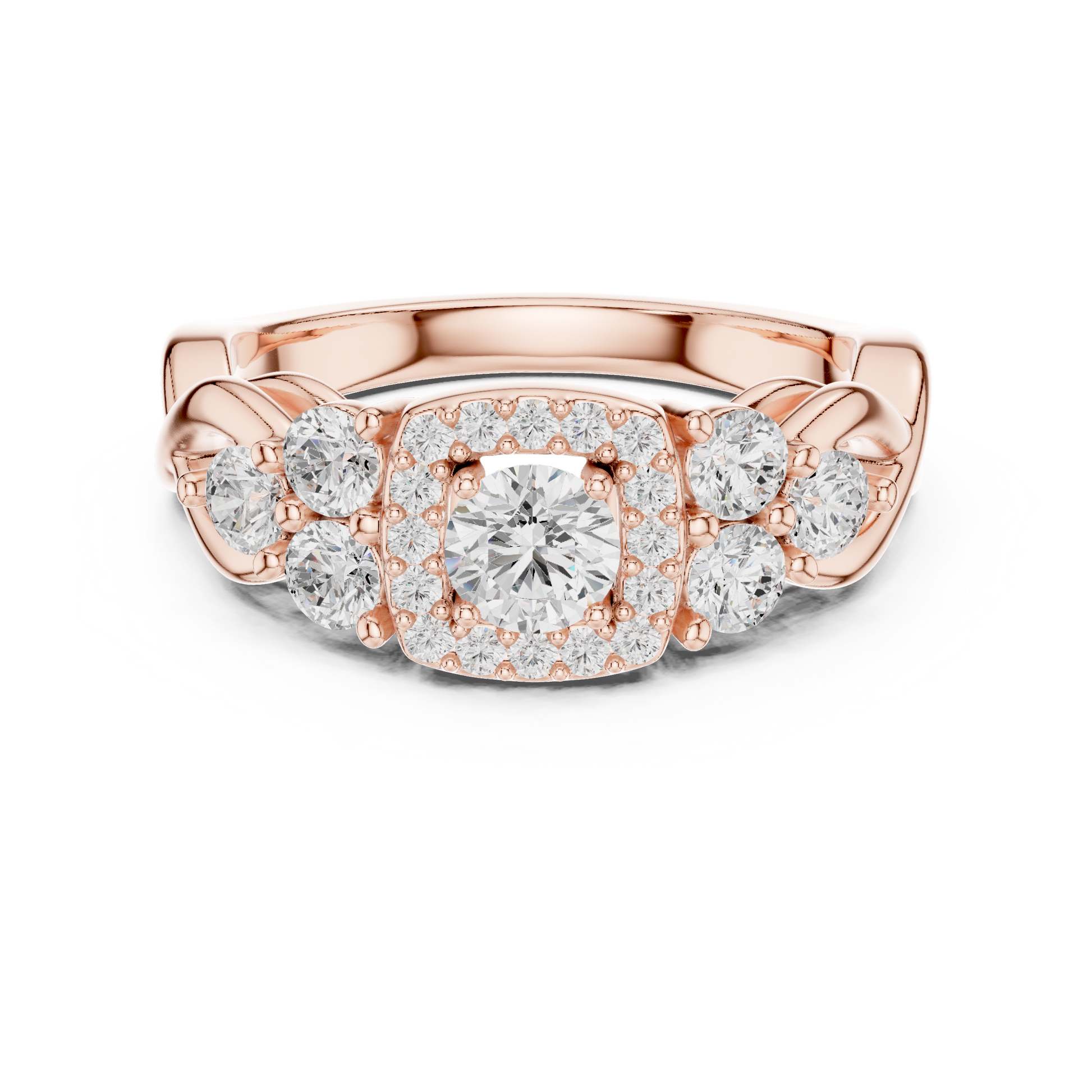 Mixed Shape Lab Grown Diamond Side Stone Ring