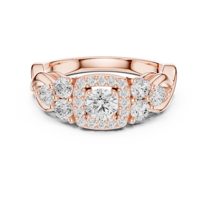 Mixed Shape Lab Grown Diamond Side Stone Ring