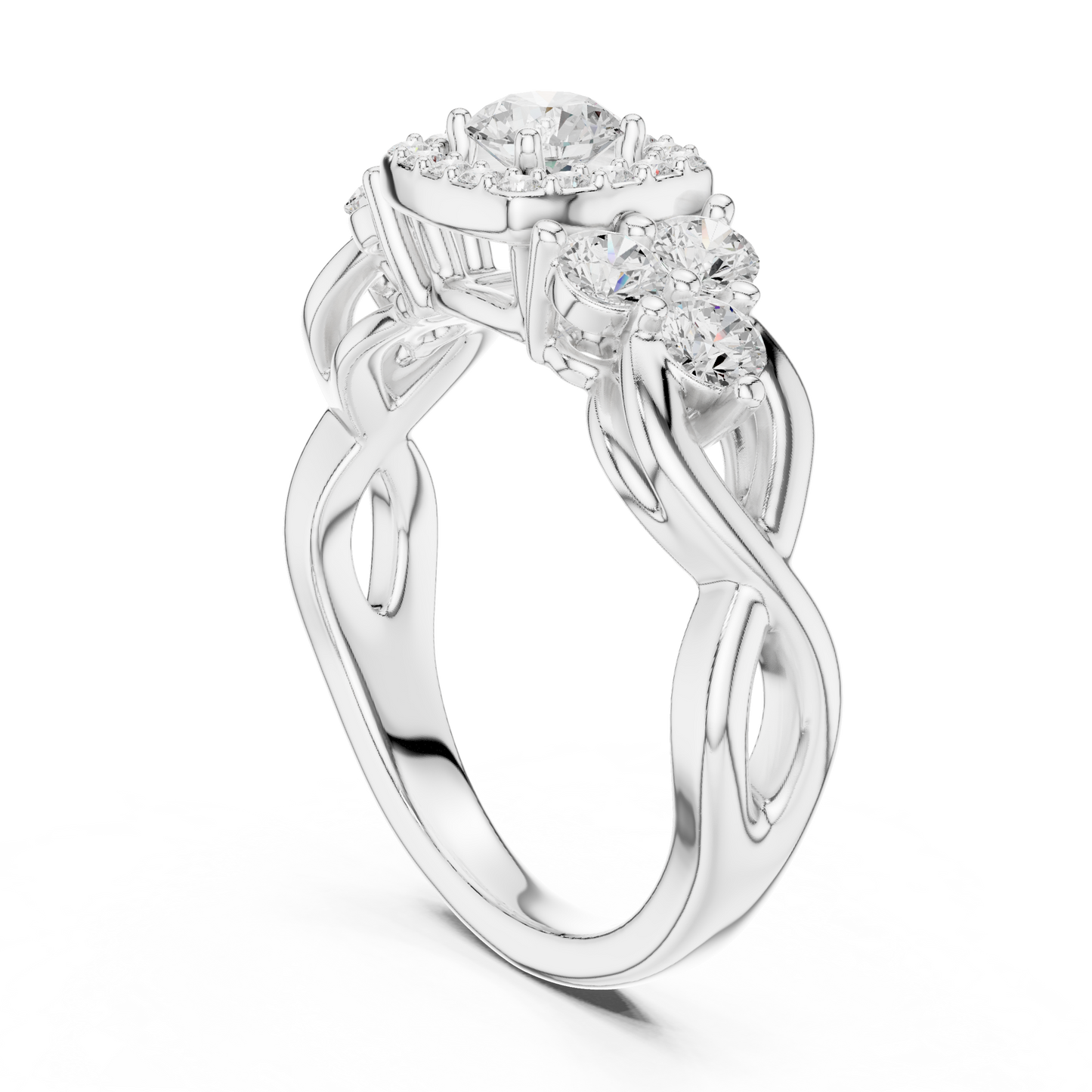 Mixed Shape Lab Grown Diamond Side Stone Ring