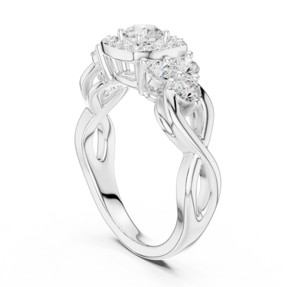 Mixed Shape Lab Grown Diamond Side Stone Ring