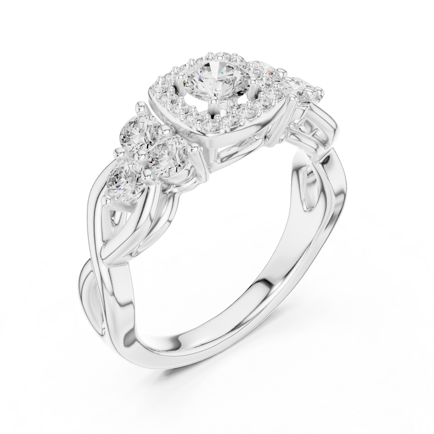 Mixed Shape Lab Grown Diamond Side Stone Ring