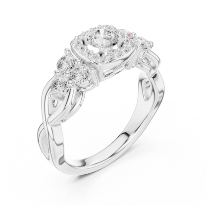 Mixed Shape Lab Grown Diamond Side Stone Ring