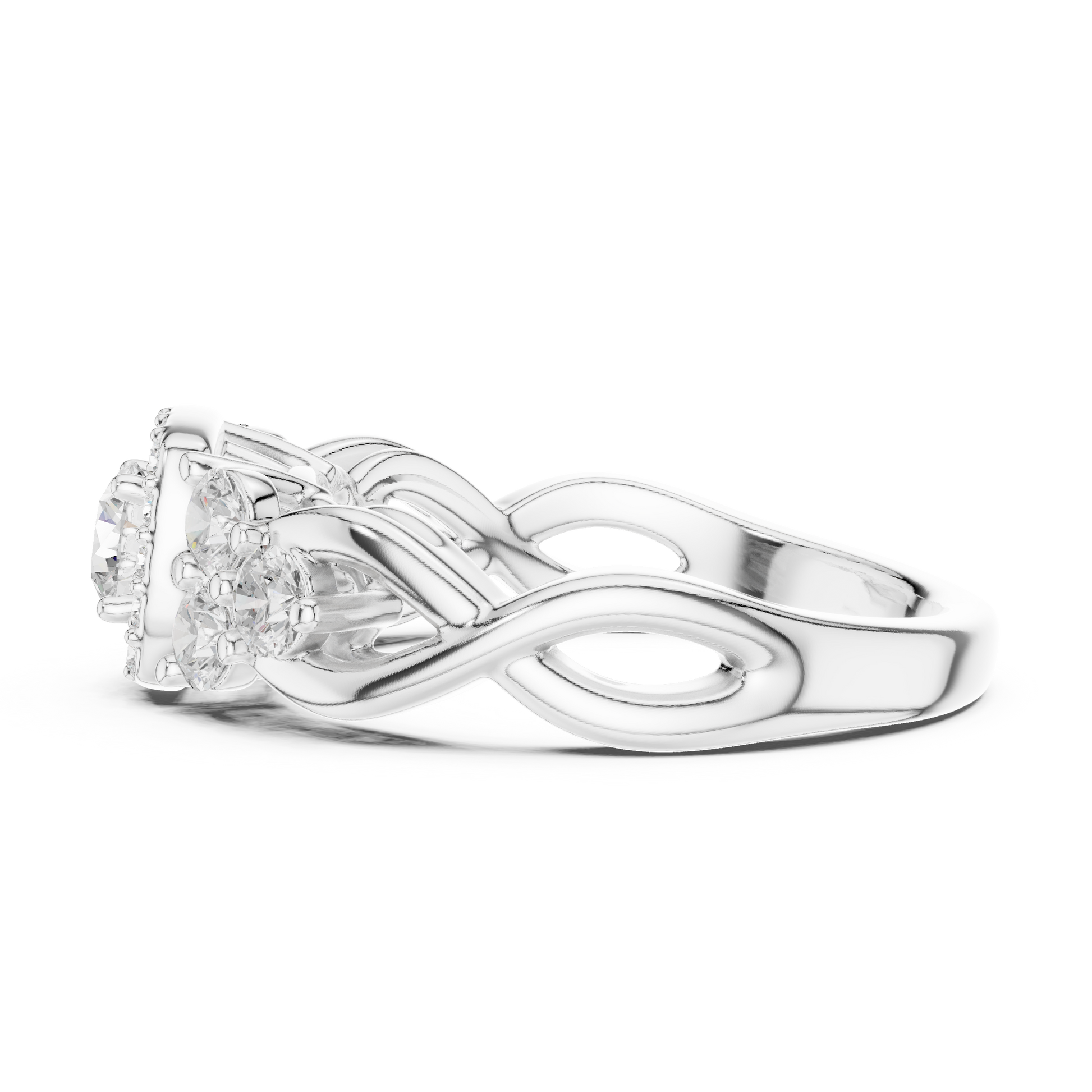 Mixed Shape Lab Grown Diamond Side Stone Ring