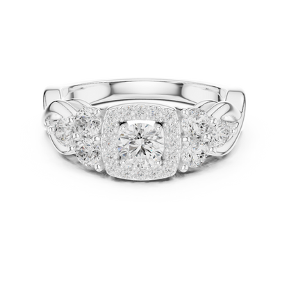 Mixed Shape Lab Grown Diamond Side Stone Ring