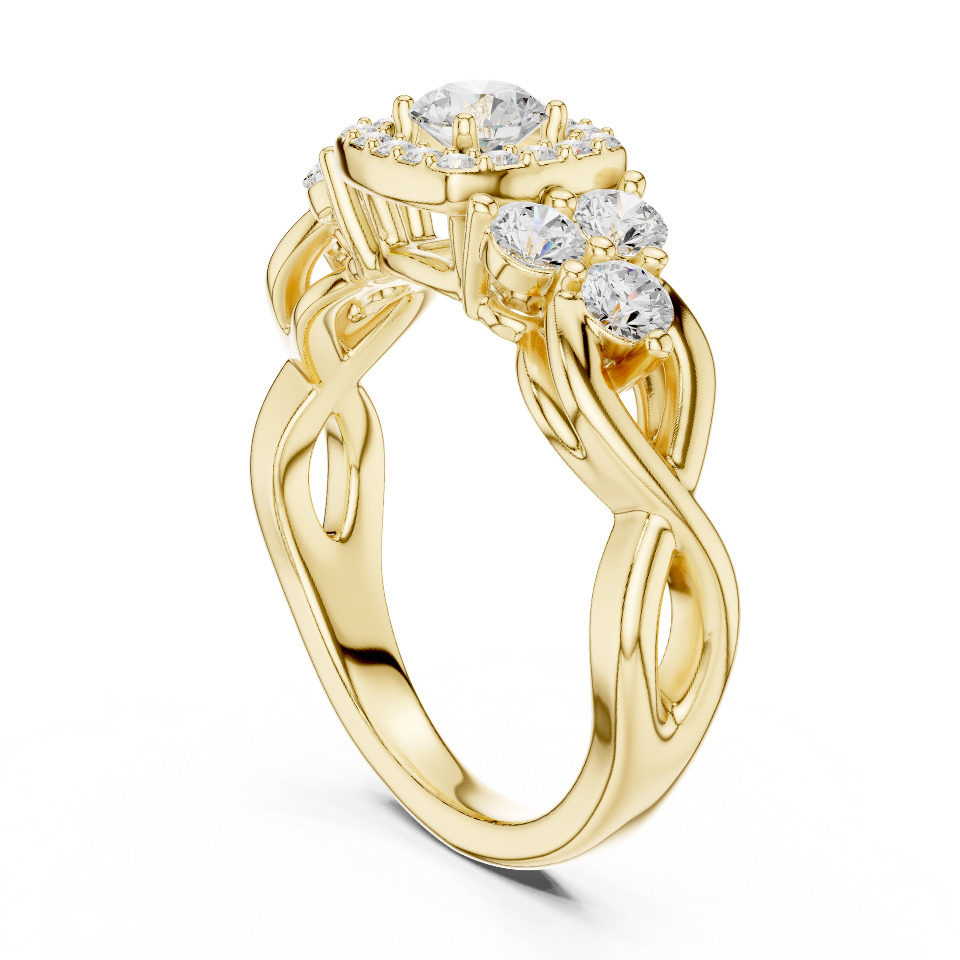 Mixed Shape Lab Grown Diamond Side Stone Ring