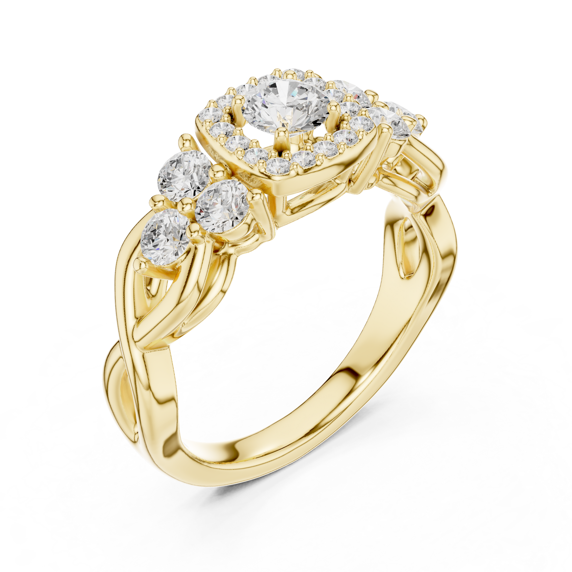 Mixed Shape Lab Grown Diamond Side Stone Ring