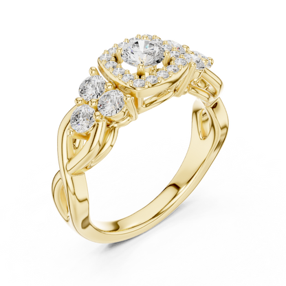 Mixed Shape Lab Grown Diamond Side Stone Ring