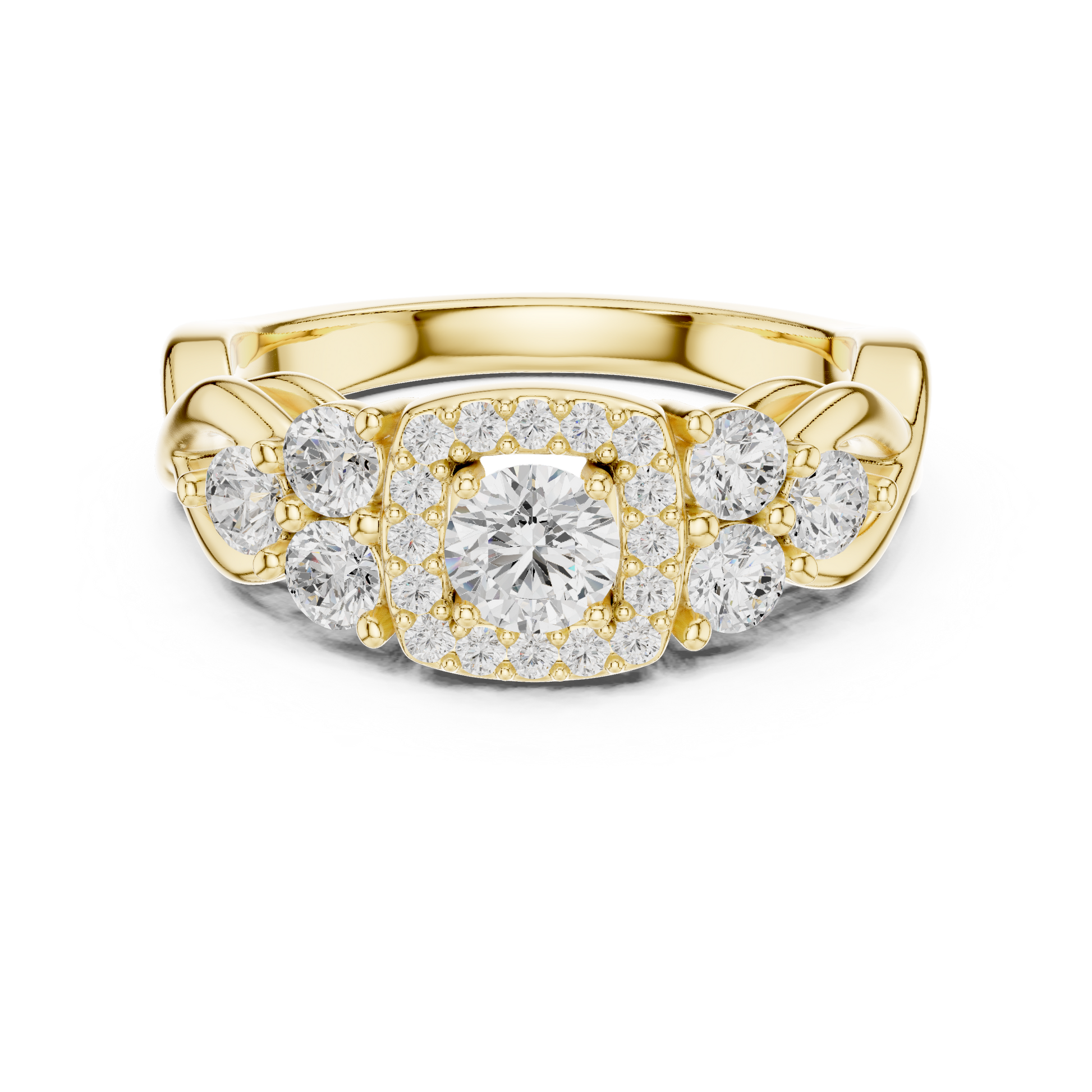 Mixed Shape Lab Grown Diamond Side Stone Ring