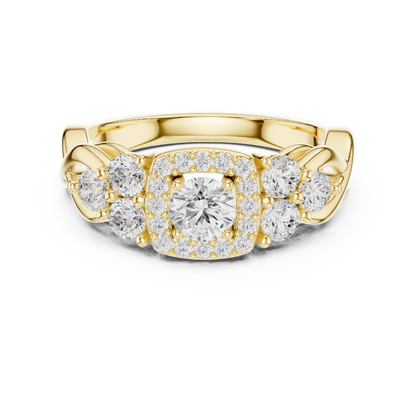Mixed Shape Lab Grown Diamond Side Stone Ring