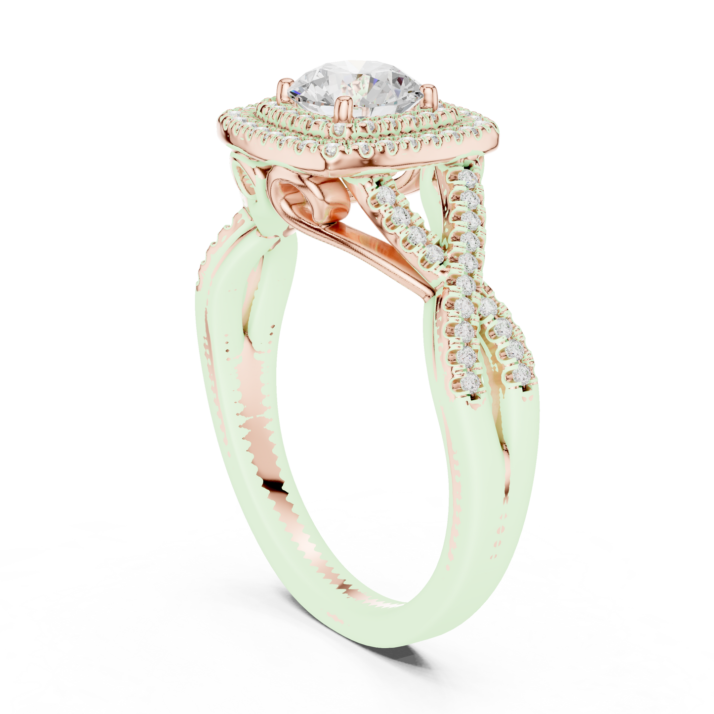 Mixed Shape Lab Grown Diamond Side Stone Ring