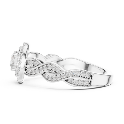 Mixed Shape Lab Grown Diamond Halo Ring