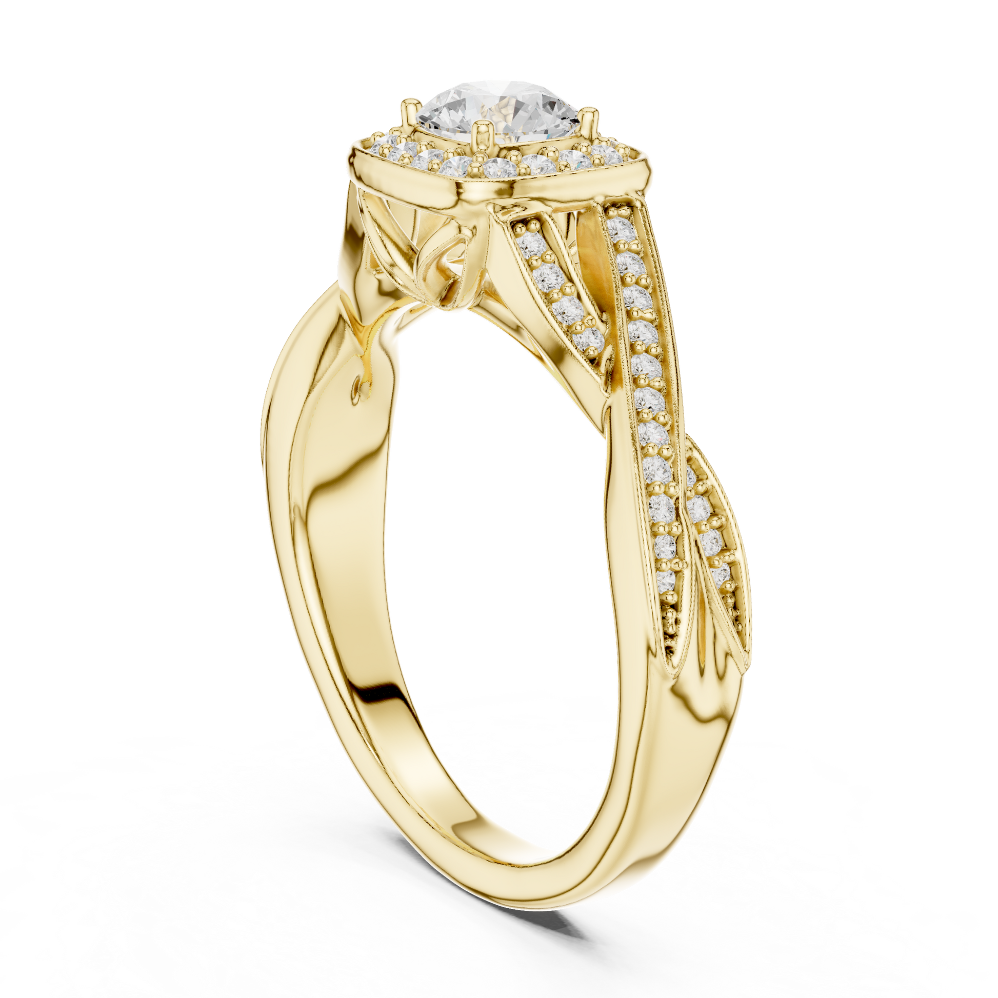 Mixed Shape Lab Grown Diamond Halo Ring