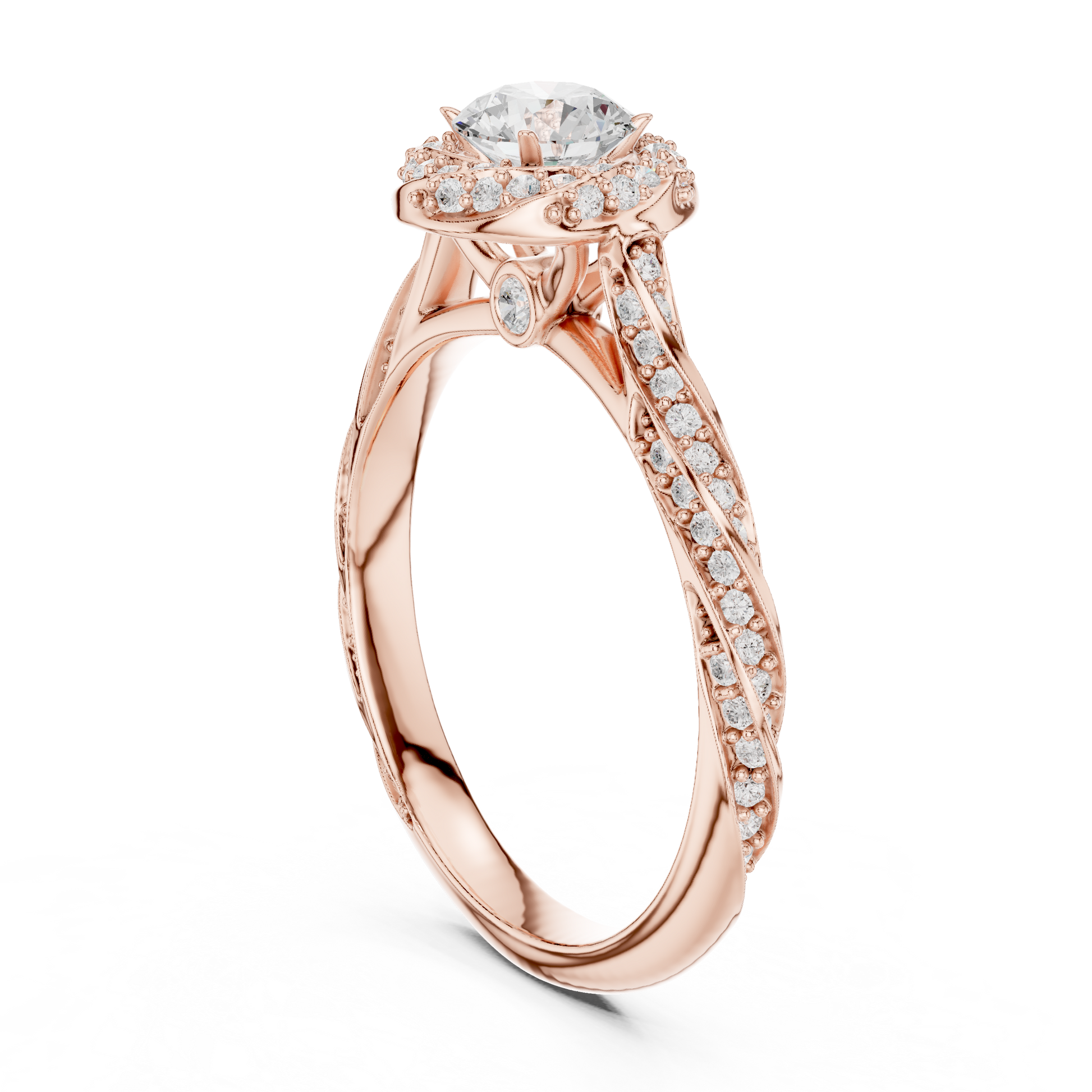 Round Halo Lab Grown Diamond Ring