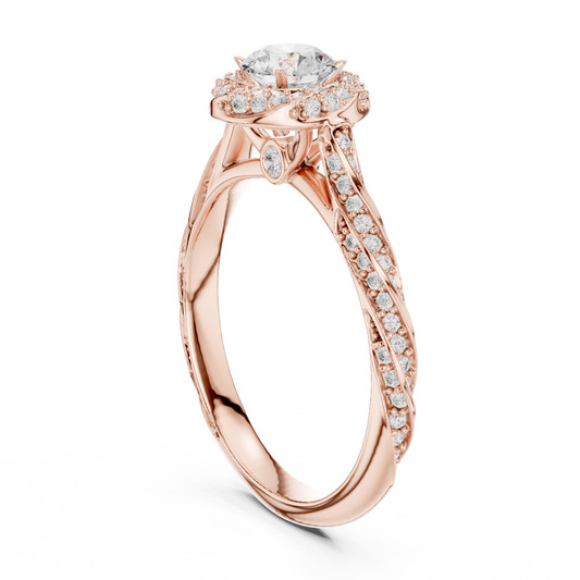 Round Halo Lab Grown Diamond Ring