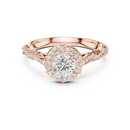 Round Halo Lab Grown Diamond Ring