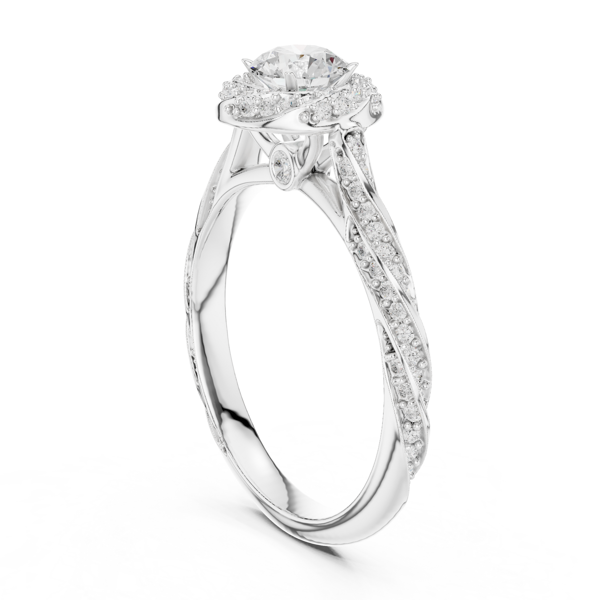 Round Halo Lab Grown Diamond Ring