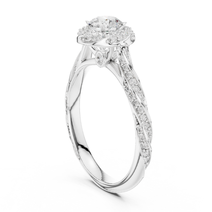 Round Halo Lab Grown Diamond Ring