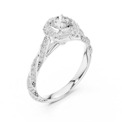 Round Halo Lab Grown Diamond Ring