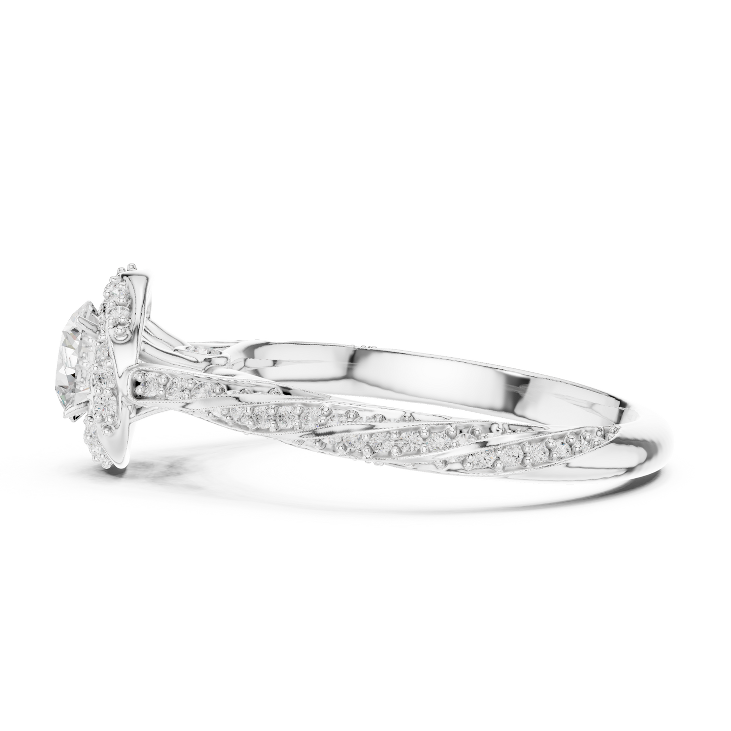 Round Halo Lab Grown Diamond Ring