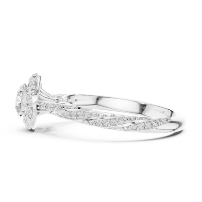 Round Halo Lab Grown Diamond Ring