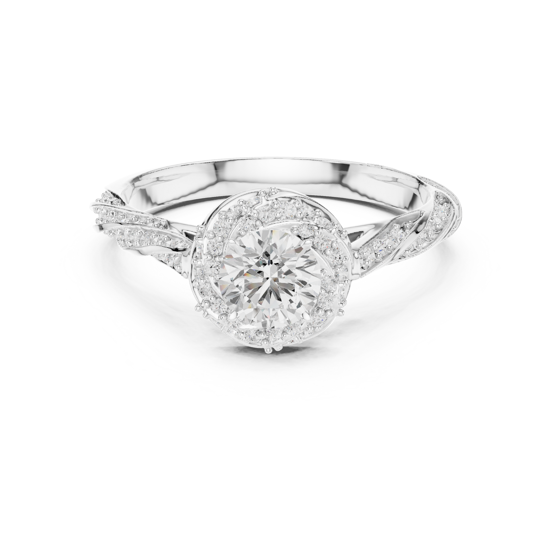 Round Halo Lab Grown Diamond Ring