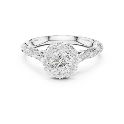 Round Halo Lab Grown Diamond Ring