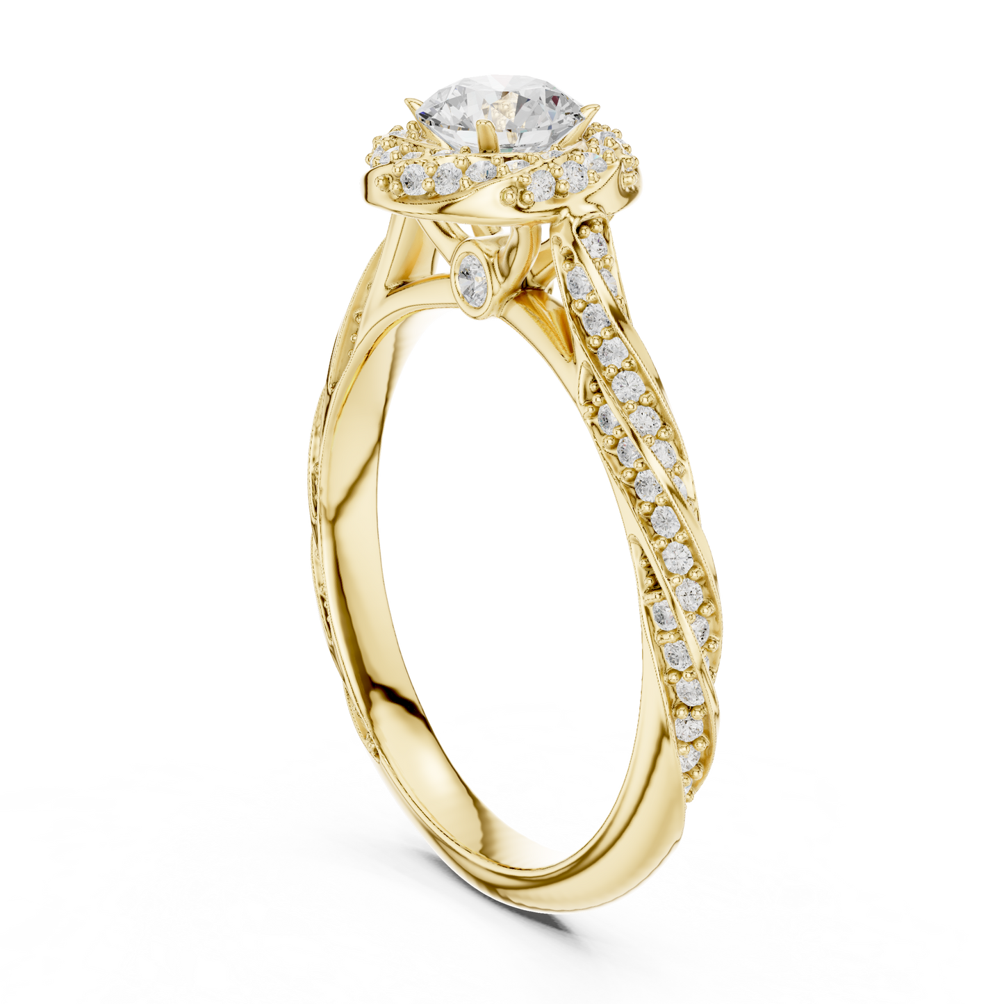 Round Halo Lab Grown Diamond Ring
