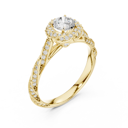 Round Halo Lab Grown Diamond Ring