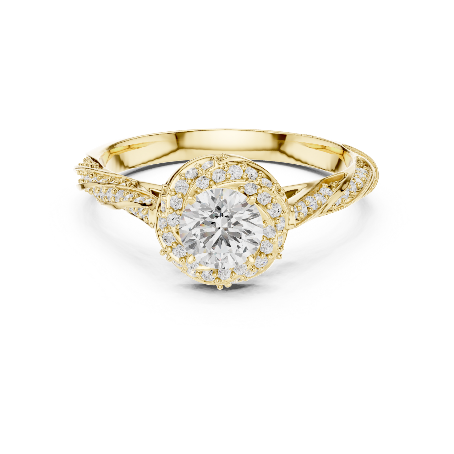 Round Halo Lab Grown Diamond Ring