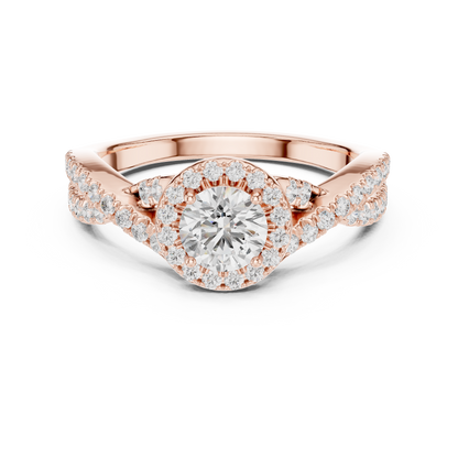 Round Halo Lab Grown Diamond Ring
