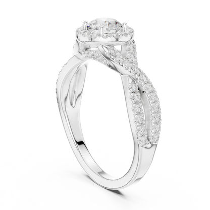 Round Halo Lab Grown Diamond Ring