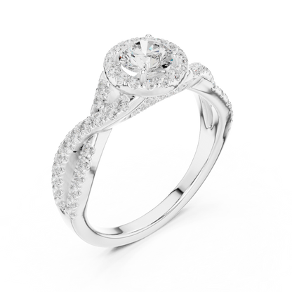 Round Halo Lab Grown Diamond Ring