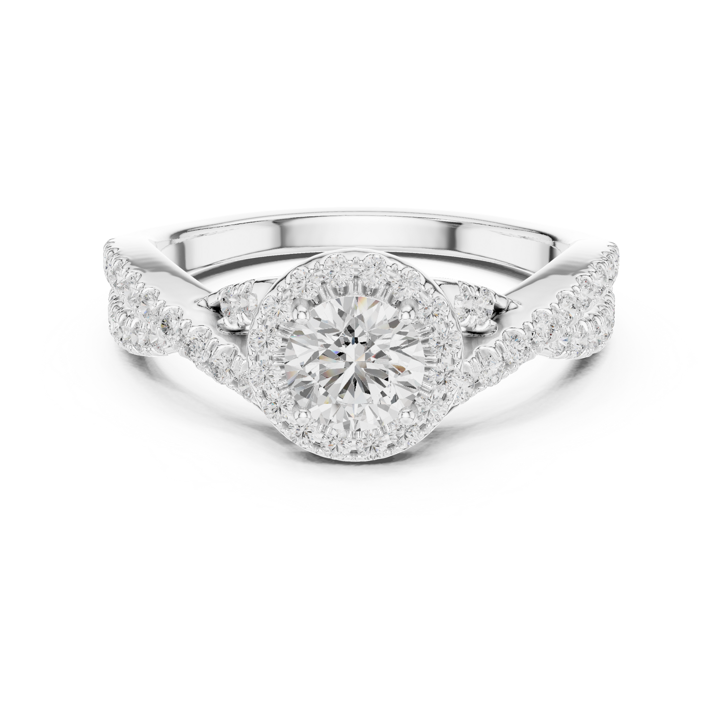 Round Halo Lab Grown Diamond Ring