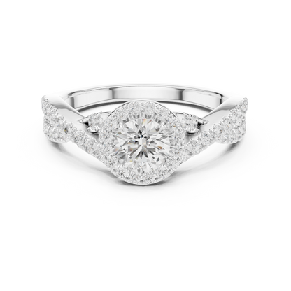 Round Halo Lab Grown Diamond Ring