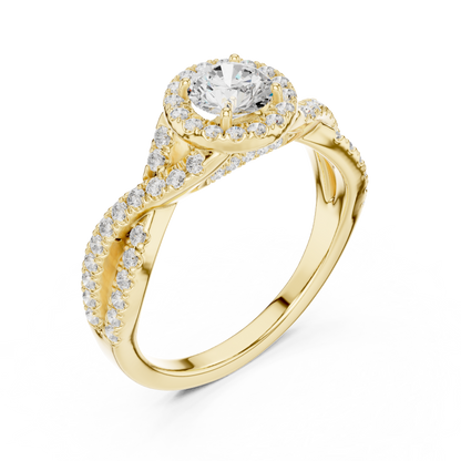 Round Halo Lab Grown Diamond Ring