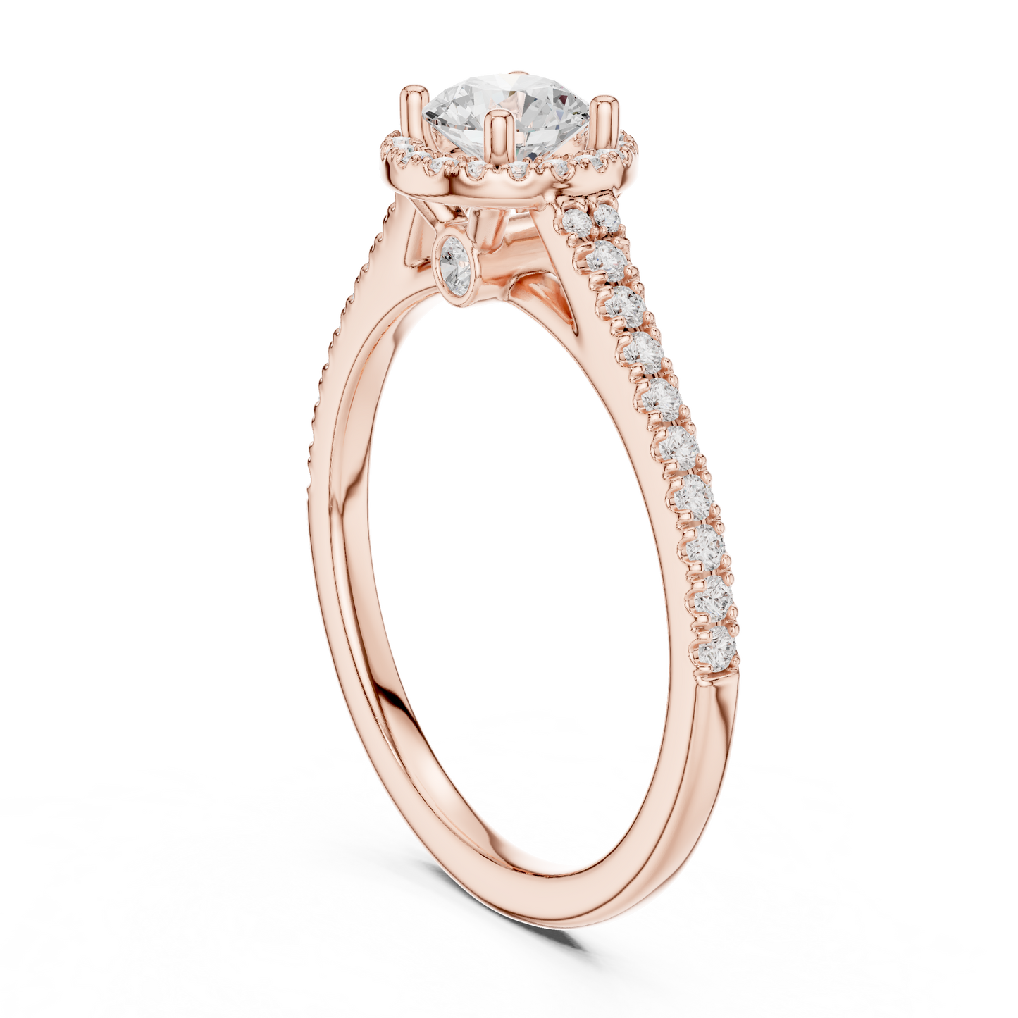 Round Halo Lab Grown Diamond Ring