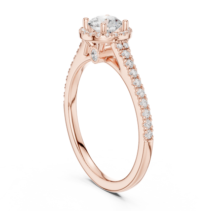 Round Halo Lab Grown Diamond Ring