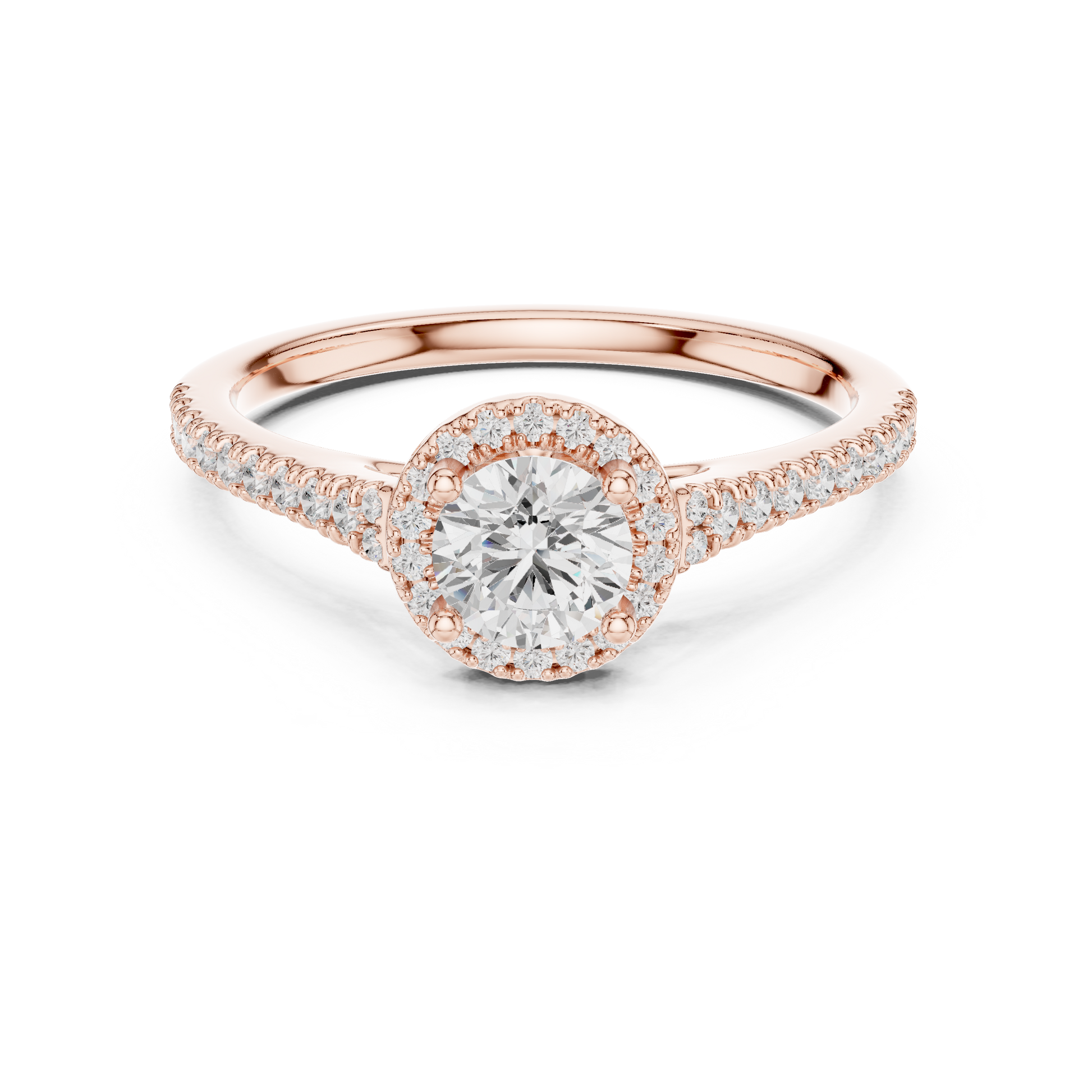 Round Halo Lab Grown Diamond Ring