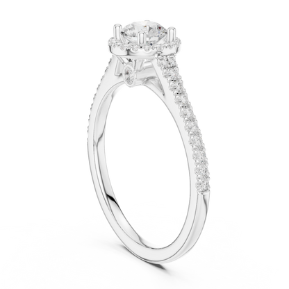 Round Halo Lab Grown Diamond Ring